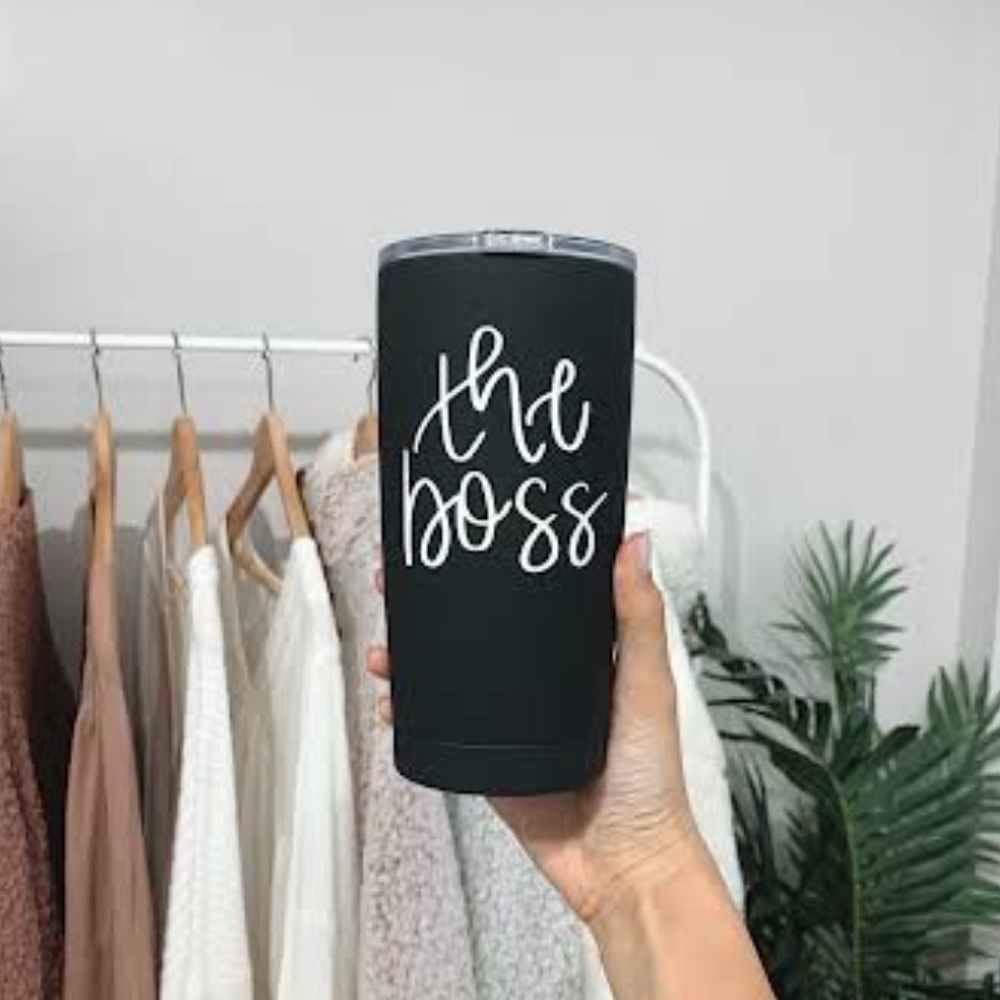 NEW Black “The Boss” Travel Mug